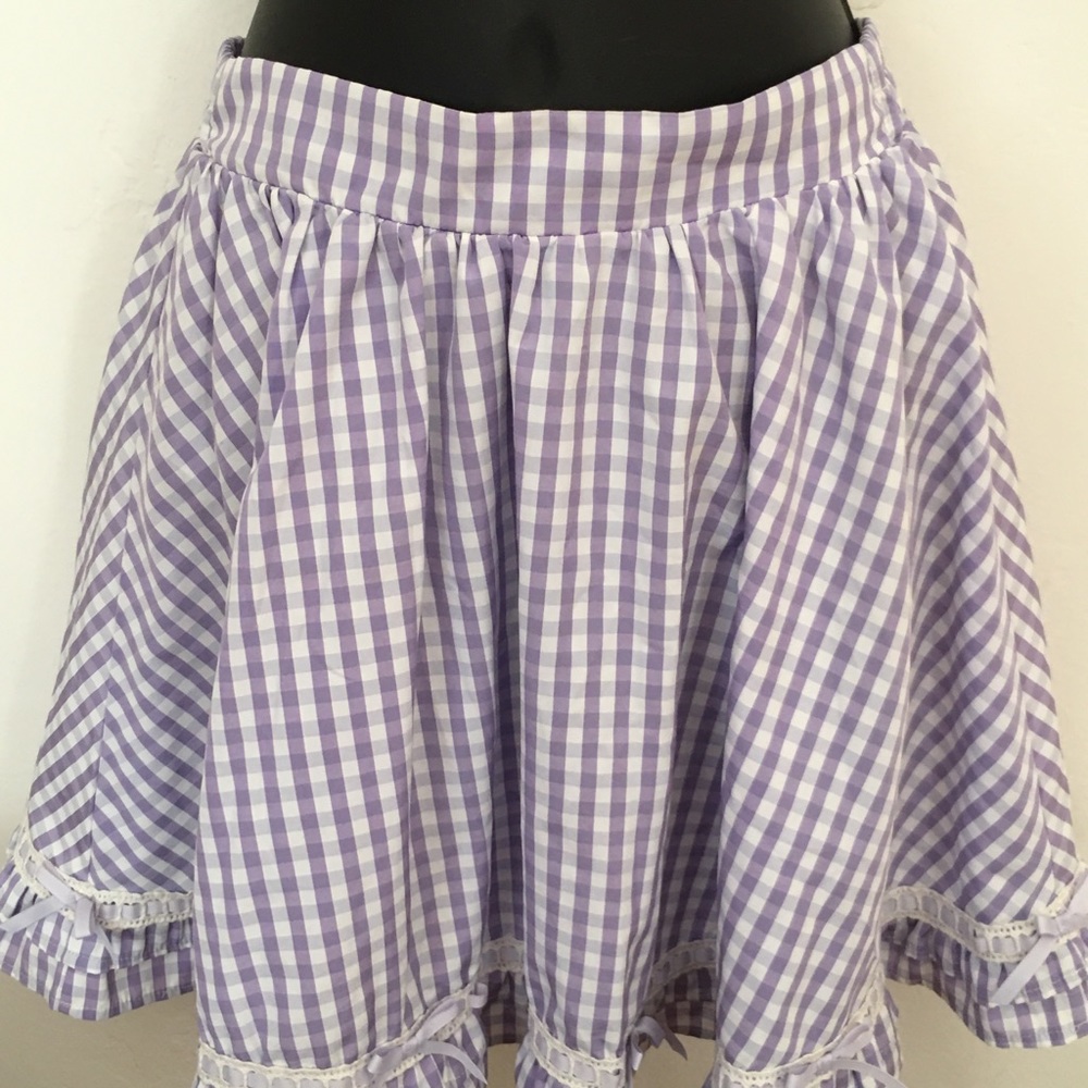 New Ank rouge gingham ribbon short skirt